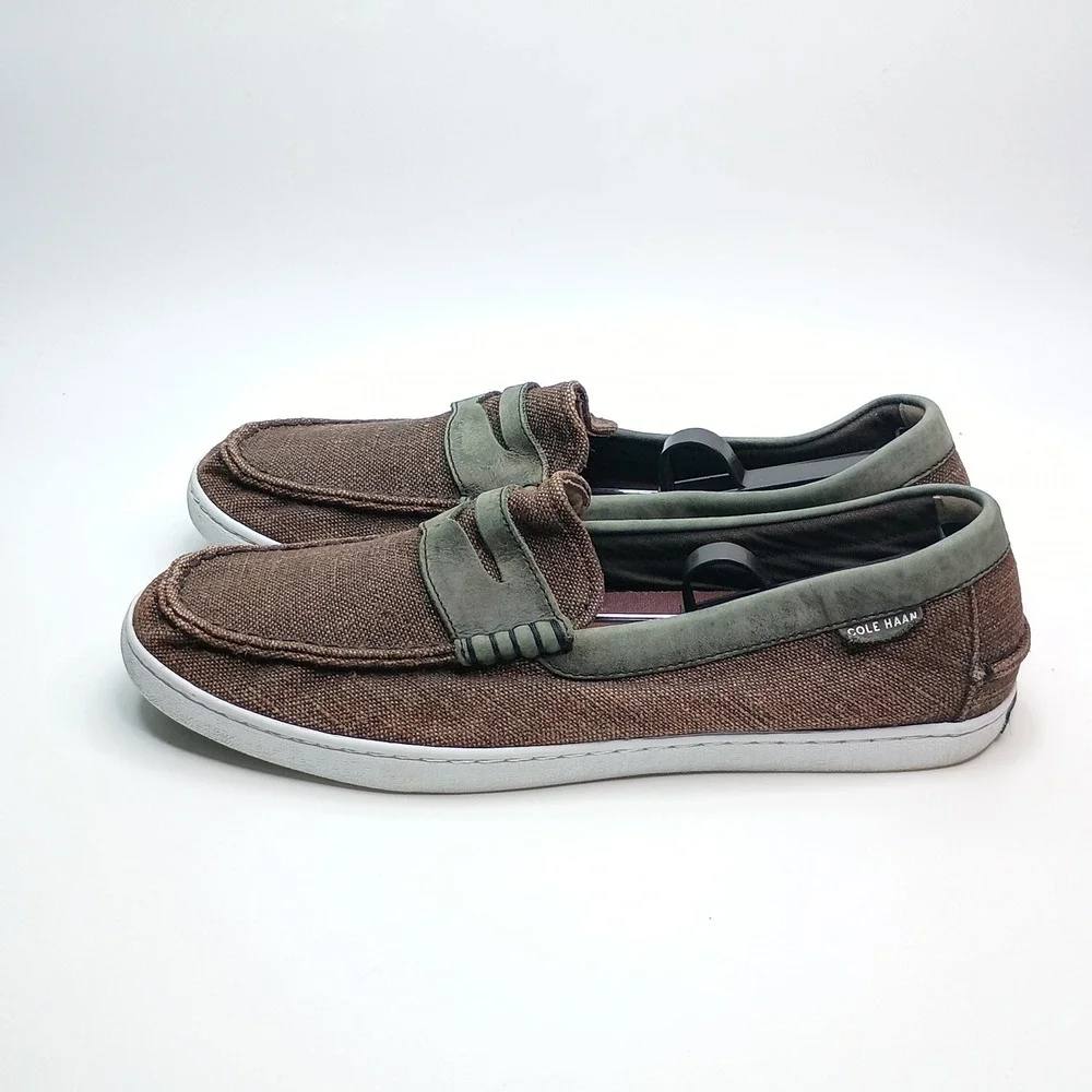 Cole Haan Mens Pinch‎ Classic Maine Grand.OS Canvas Penny Loafers Brown Size 11M
